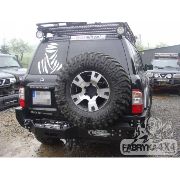 Bara spate OFF ROAD Nissan Patrol Y61 cu placă pentru troliu
