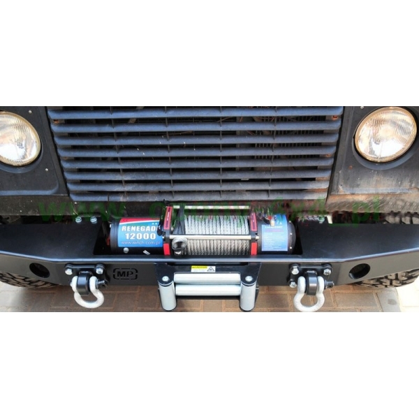 Bara fata OFF ROAD pentru Defender 90/110/130 cu placa pentru troliu