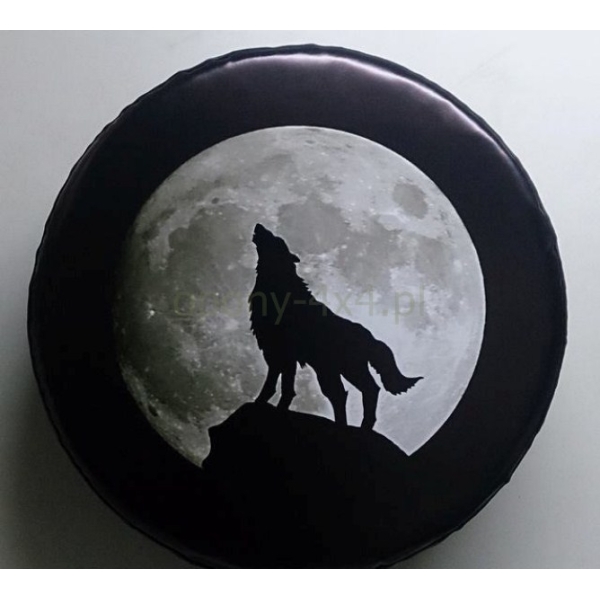 Husa roata de rezerva - print cu lup si luna