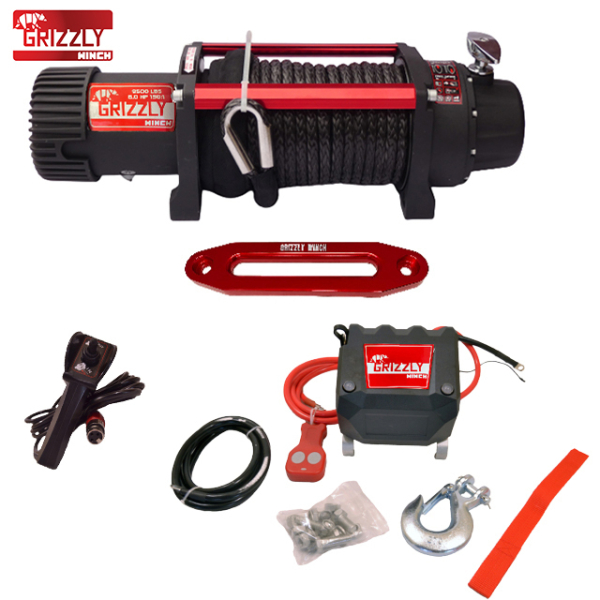 Troliu Grizzly Winch 9500lbs (4310kg) cablu sintetic
