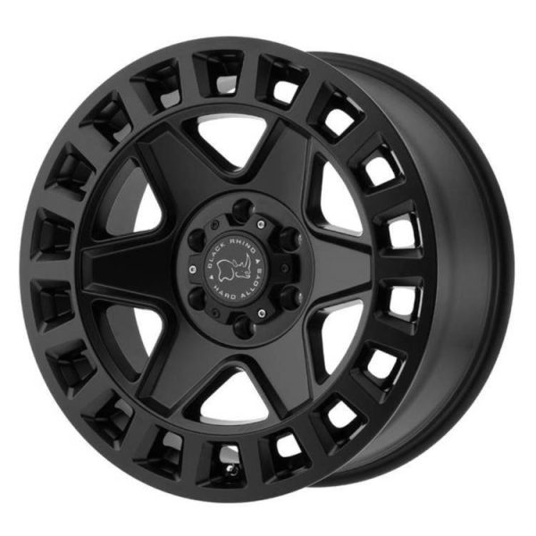 Janta neagra aliaj York Black Rhino 17X9 ET-12, 5x127 pentru Jeep Wrangler JL, JK