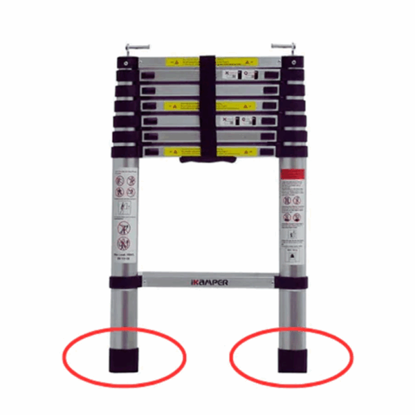Picioare din cauciuc pentru scară iKamper, set de 2 bucăți