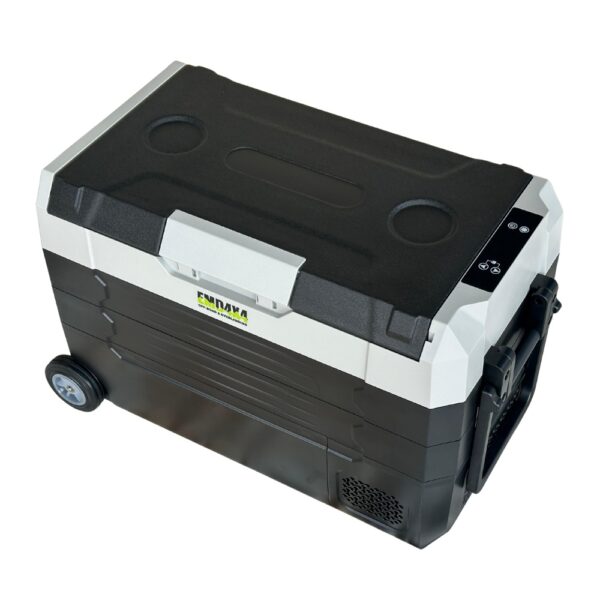Frigider auto portabil cu roti 35.5 L, cu compresor, alimentare 12V/24V/220V, Bluetooth, control digital, -20°C +20°C EMD4x4