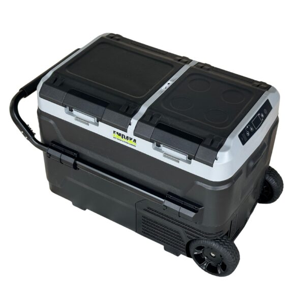 Frigider si congelator auto portabil cu roti 42.4 L, cu compresor, alimentare 12V/24V/220V, Bluetooth, control digital, -20°C +20°C EMD4x4